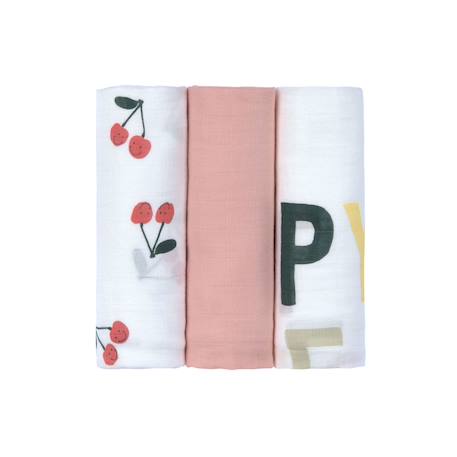 Lot de 3 langes happy fruits cerise Multi-coloured 4 - vertbaudet enfant 