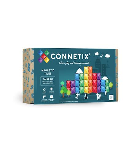 Jeu de construction magnétique arc-en-ciel paquet rectangle, 18 pièces Arc-en-ciel 1 - vertbaudet enfant 