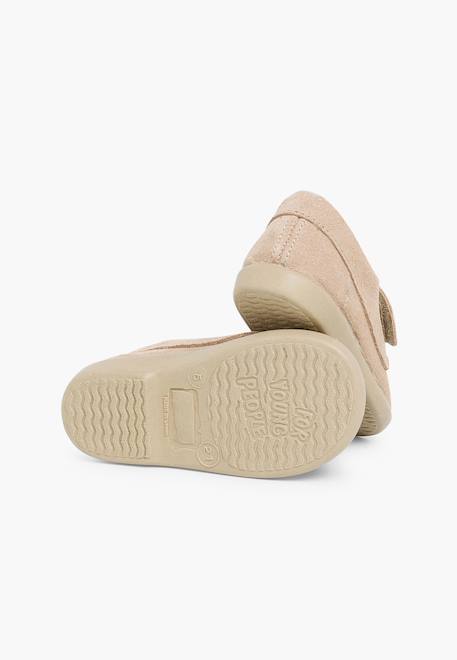 Mocassins en suède à scratch Beige+Bleu marine+Marron+Taupe 3 - vertbaudet enfant 