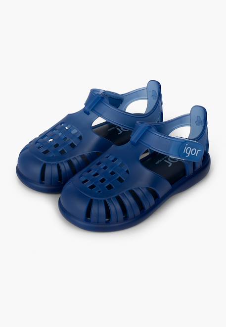 Sandales plage basiques à scratch tobby Blanc+Bleu+Bleu marine+Rose 16 - vertbaudet enfant 