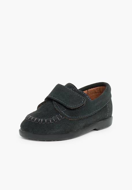 Mocassins en suède à scratch Beige+Bleu marine+Camel+Gris+Marron 18 - vertbaudet enfant 