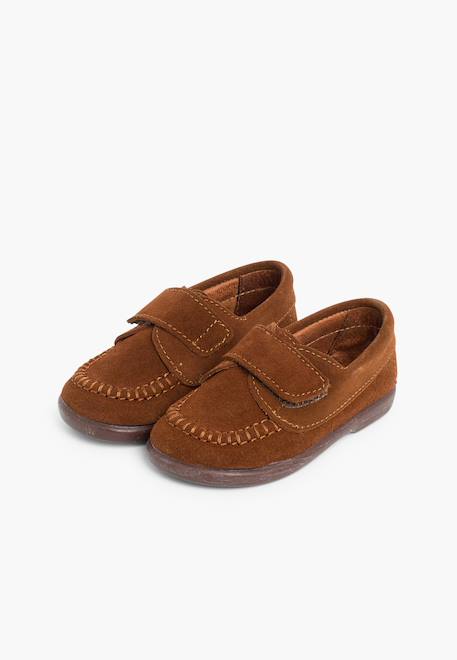 Mocassins en suède à scratch Beige+Bleu marine+Camel+Gris+Marron 15 - vertbaudet enfant 