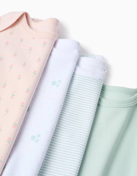 Lot de 4 bodies en coton Multicolore 4 - vertbaudet enfant 