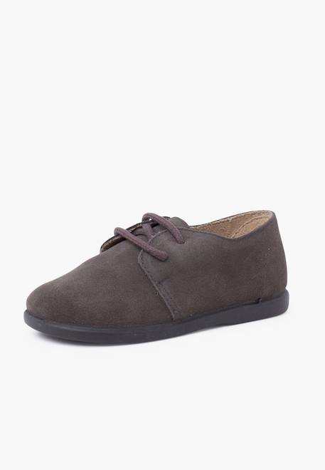 Derbies suède lacets garçon semelle fine Bleu marine+Gris+Taupe 8 - vertbaudet enfant 