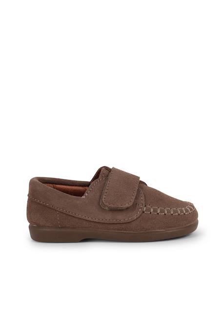 Mocassins en suède à scratch Beige+Bleu marine+Marron+Taupe 17 - vertbaudet enfant 