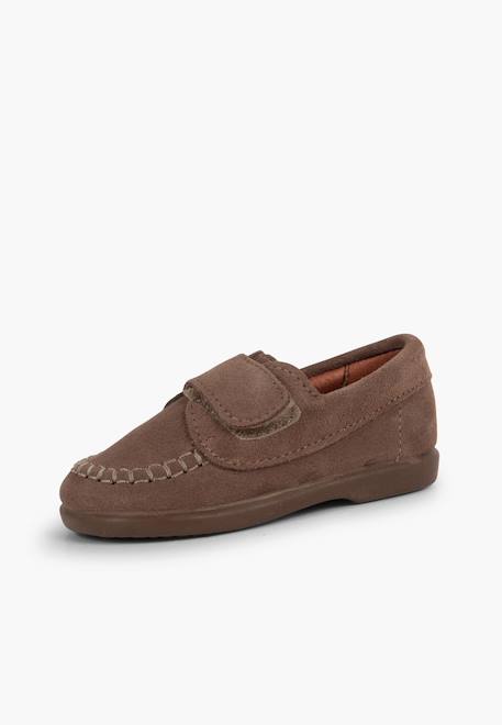 Mocassins en suède à scratch Beige+Bleu marine+Marron+Taupe 18 - vertbaudet enfant 