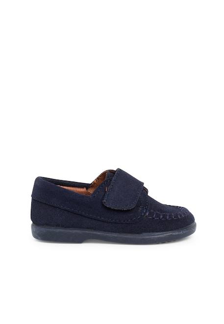 Mocassins en suède à scratch Beige+Bleu marine+Marron+Taupe 6 - vertbaudet enfant 