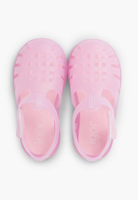 Sandales plage basiques à scratch tobby Blanc+Bleu+Bleu marine+Rose 23 - vertbaudet enfant 