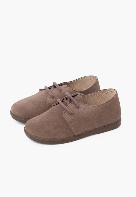 Derbies suède lacets garçon semelle fine Bleu marine+Gris+Taupe 16 - vertbaudet enfant 