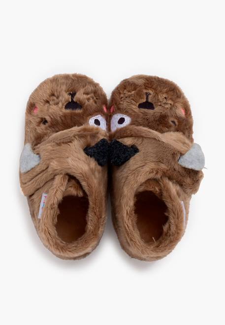 Chaussons animaux peluche Taupe 5 - vertbaudet enfant 