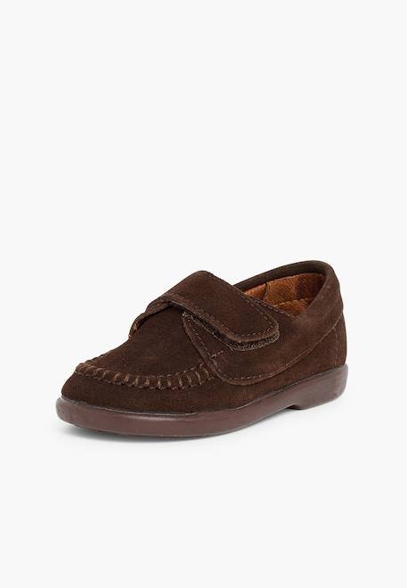 Mocassins en suède à scratch Beige+Bleu marine+Camel+Gris+Marron 23 - vertbaudet enfant 