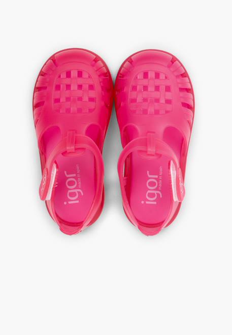 Sandales plage basiques à scratch tobby Blanc+Bleu+Fucsia+Rose 17 - vertbaudet enfant 