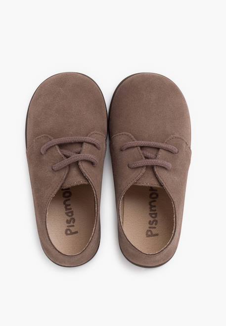 Derbies suède lacets garçon semelle fine Bleu marine+Gris+Taupe 17 - vertbaudet enfant 