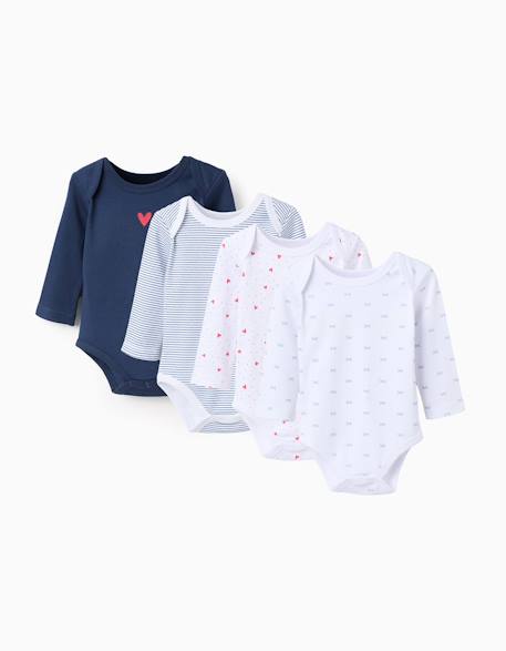 Bébé-Lot de 4 bodies en coton hearts