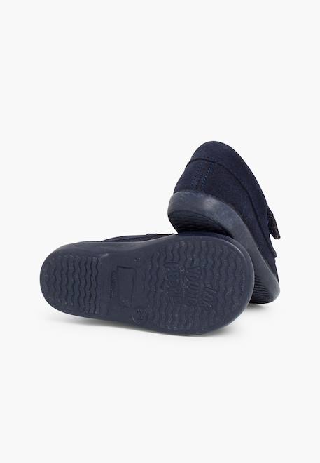 Mocassins en suède à scratch Beige+Bleu marine+Marron+Taupe 8 - vertbaudet enfant 