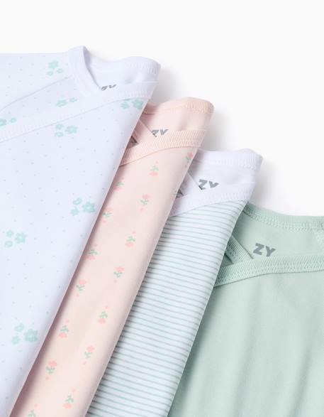 Lot de 4 bodies croisés flowers Multicolore 4 - vertbaudet enfant 