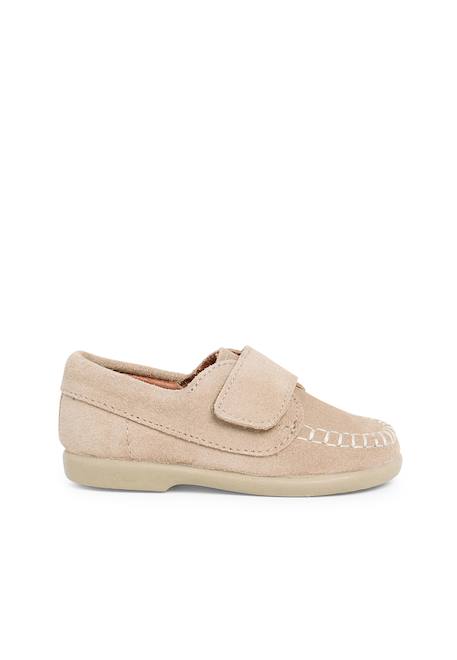 Mocassins en suède à scratch Beige+Bleu marine+Marron+Taupe 1 - vertbaudet enfant 