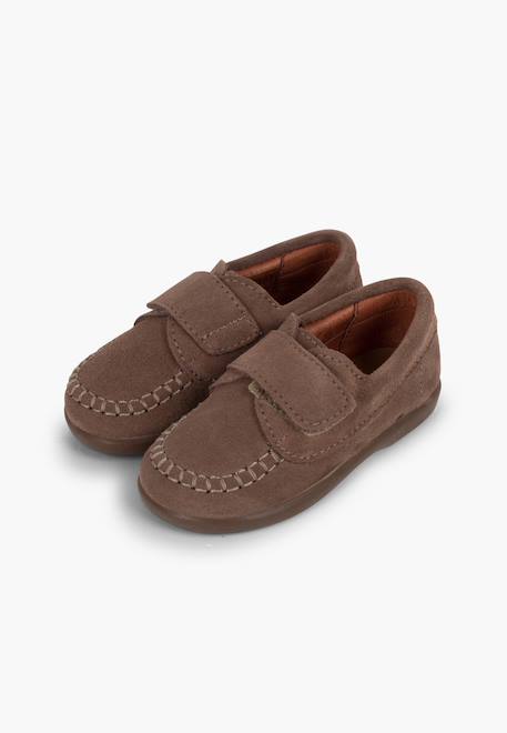 Mocassins en suède à scratch Beige+Bleu marine+Marron+Taupe 20 - vertbaudet enfant 