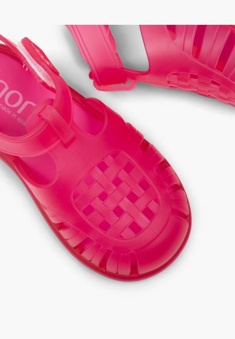 Sandales plage basiques à scratch tobby Blanc+Bleu+Fucsia+Rose 18 - vertbaudet enfant 
