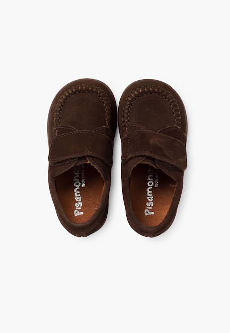 Mocassins en suède à scratch Beige+Bleu marine+Marron+Taupe 16 - vertbaudet enfant 
