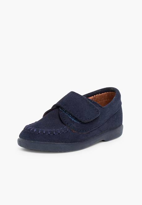 Mocassins en suède à scratch Beige+Bleu marine+Camel+Gris+Marron 7 - vertbaudet enfant 