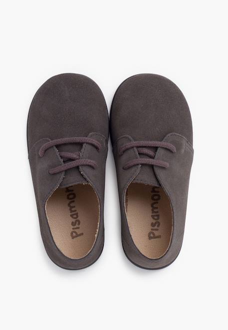Derbies suède lacets garçon semelle fine Bleu marine+Gris+Taupe 11 - vertbaudet enfant 