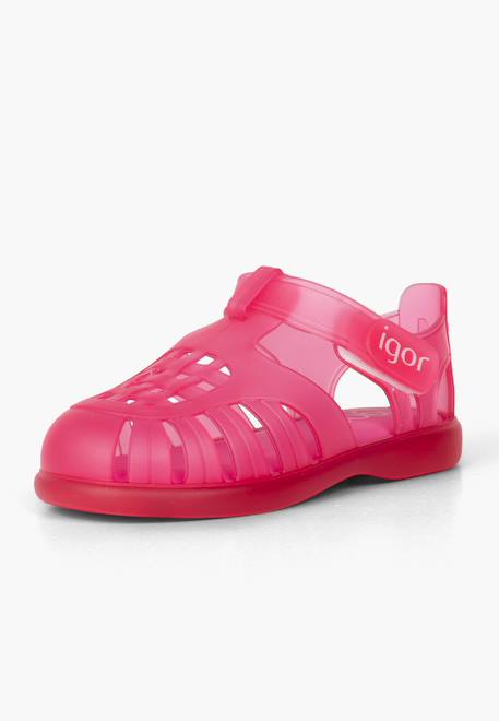 Sandales plage basiques à scratch tobby Blanc+Bleu+Fucsia+Rose 14 - vertbaudet enfant 