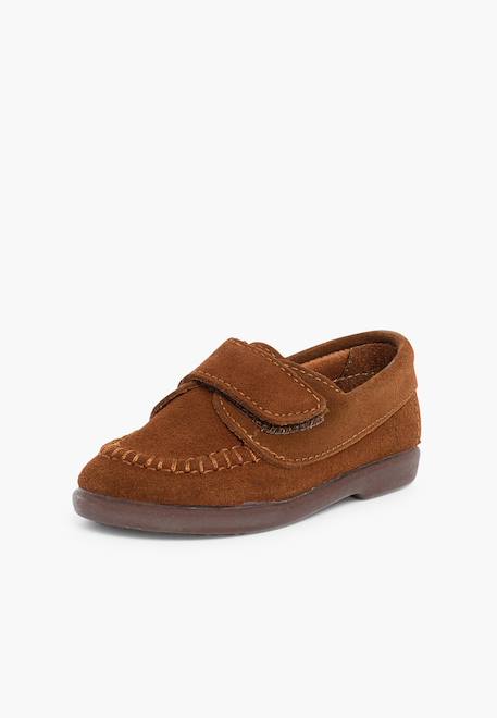 Mocassins en suède à scratch Beige+Bleu marine+Camel+Gris+Marron 13 - vertbaudet enfant 