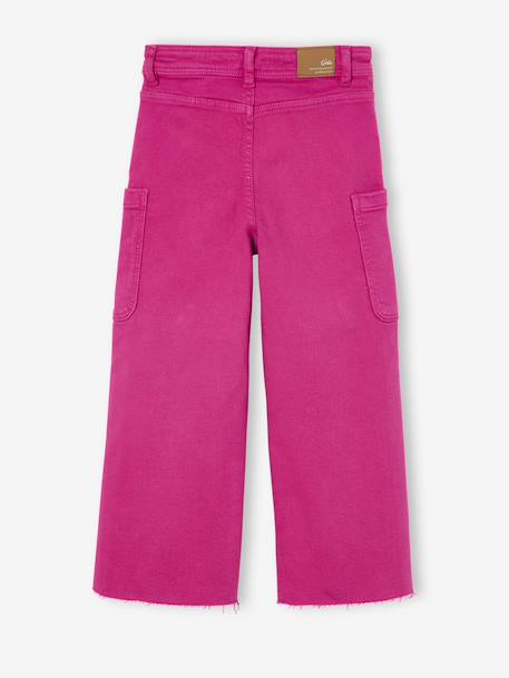 Pantalon cargo large fille fuchsia 2 - vertbaudet enfant 