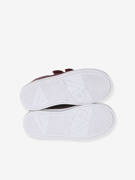 Baskets enfant fille cuir à scratchs bordeaux+or+rose 5 - vertbaudet enfant 