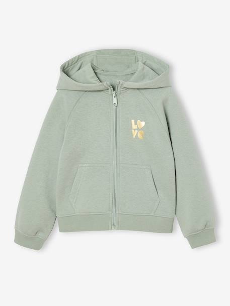Sweat fille zippé à capuche sport marine+rose+vert sauge 7 - vertbaudet enfant 