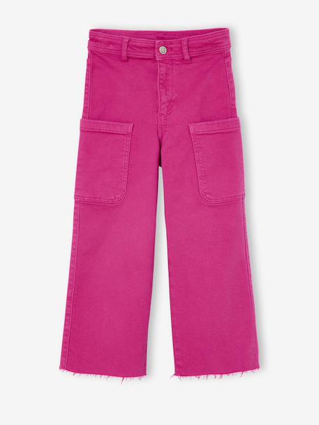 Pantalon cargo large fille fuchsia 1 - vertbaudet enfant 