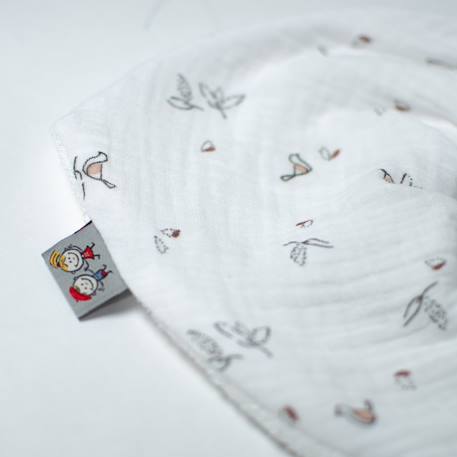 Bavoir bandana gaze de coton melody Melody, blanc imprimé minimaliste 3 - vertbaudet enfant 