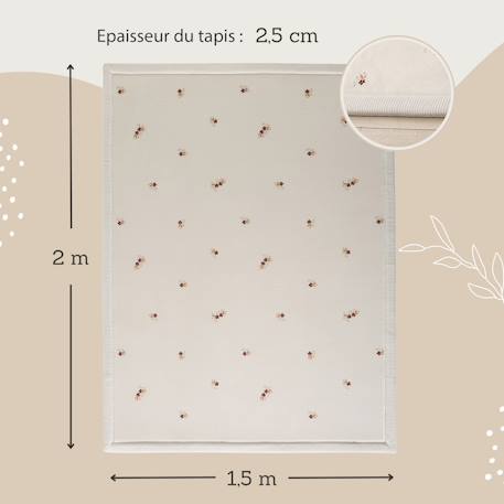 Tapis enfant à mémoire de forme imprimé petites fleurs CLOUD FLORAL Floral 3 - vertbaudet enfant 