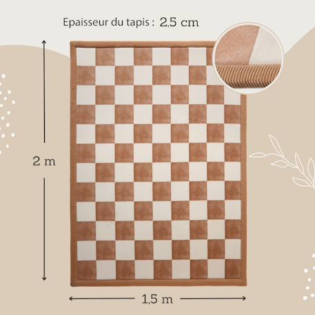 Tapis enfant à mémoire de forme motif damier CLOUD SQUARES Squares 3 - vertbaudet enfant 