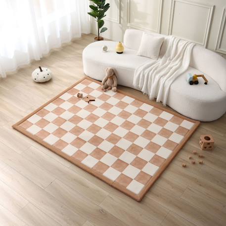 Tapis enfant à mémoire de forme motif damier CLOUD SQUARES Squares 2 - vertbaudet enfant 