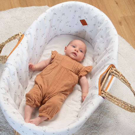 Couffin bébé avec matelas habillage et drap housse melody Melody, blanc imprimé minimaliste 5 - vertbaudet enfant 