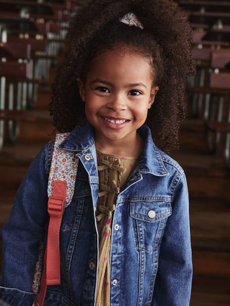 Veste jean fille personnalisable bleu clair+bleu moyen 6 - vertbaudet enfant 