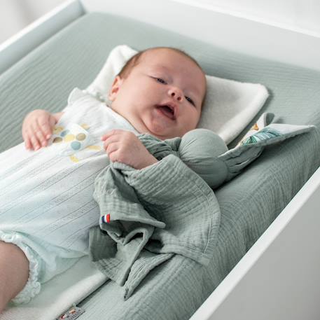 Housse de matelas à langer + éponge bambou jeanne Beige+Blanc+Bleu+Camel+Écru+Gris clair+Rose+Terracotta+Vert de gris 28 - vertbaudet enfant 