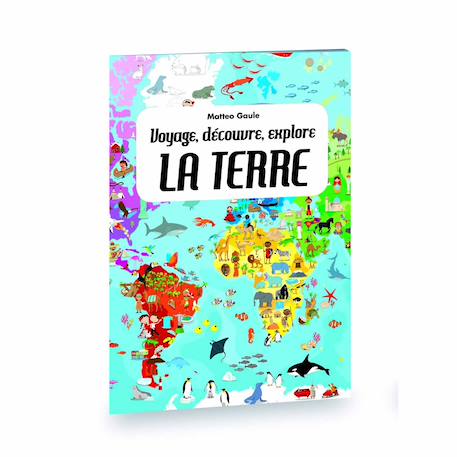 Puzzle & livre - voyagez découvrez explorez la terre Bleu 3 - vertbaudet enfant 