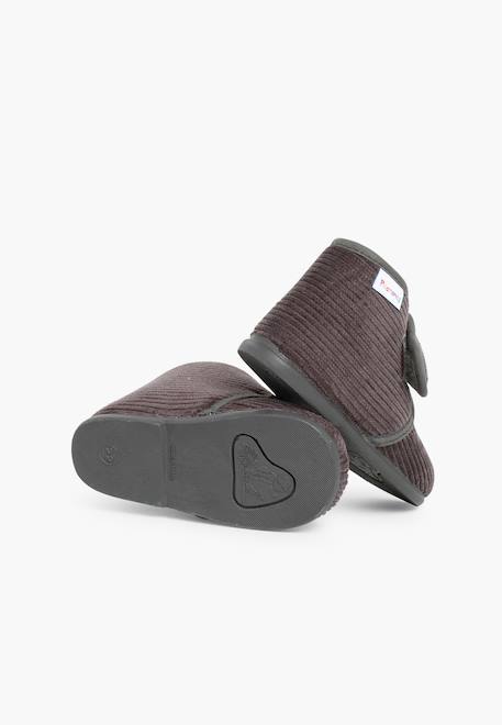 Chaussons en velours côtelé à scratch Bleu marine+Gris+Rouge 9 - vertbaudet enfant 