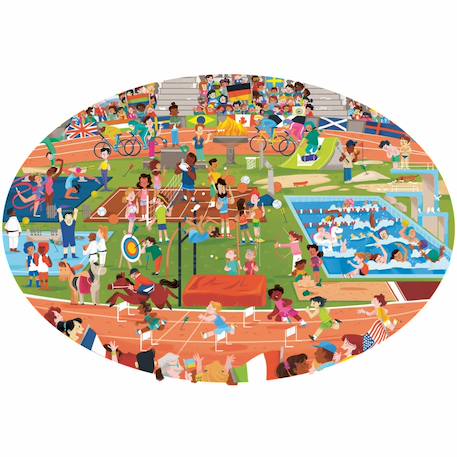 Puzzle & livre - voyage découvre explore : le monde des sports - édition jeux olympiques 2024 à paris Rouge 2 - vertbaudet enfant 