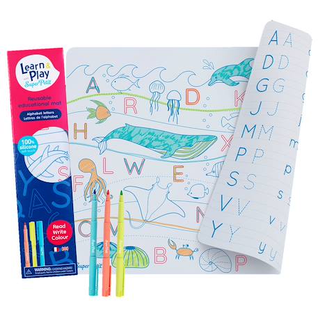 Set en silicone à colorier réversible - lettres de l'alphabet océan Multi-coloured 1 - vertbaudet enfant 