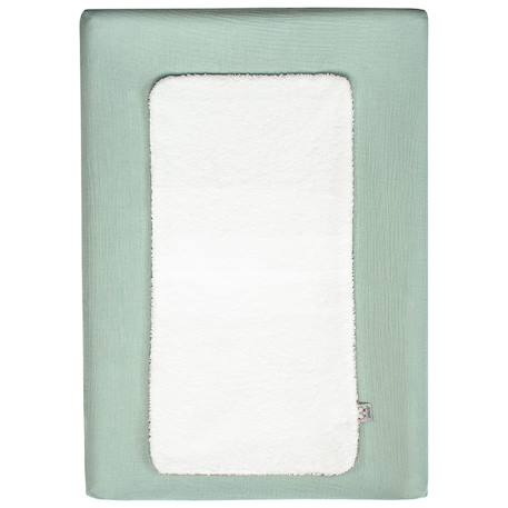 Housse de matelas à langer + éponge bambou jeanne Beige+Blanc+Bleu+Camel+Écru+Gris clair+Rose+Terracotta+Vert de gris 29 - vertbaudet enfant 