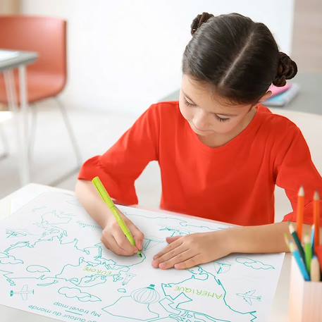Set en silicone à colorier réversible - planisphère Multi-coloured 6 - vertbaudet enfant 