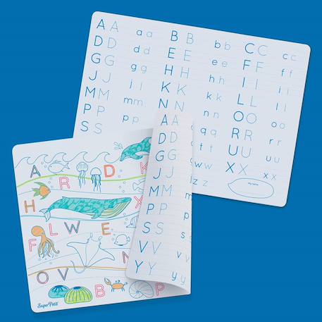 Set en silicone à colorier réversible - lettres de l'alphabet océan Multi-coloured 4 - vertbaudet enfant 