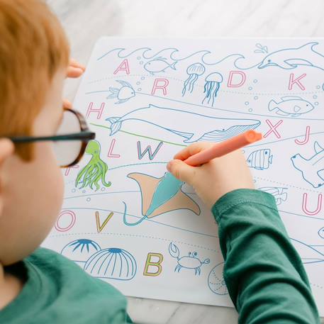 Set en silicone à colorier réversible - lettres de l'alphabet océan Multi-coloured 2 - vertbaudet enfant 