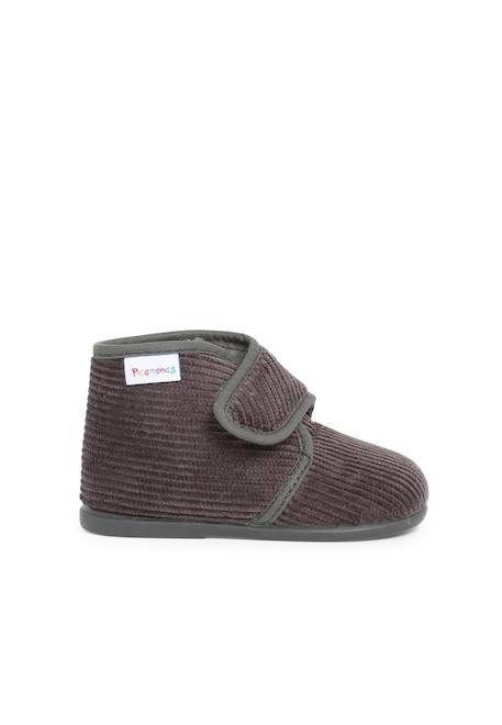 Chaussons en velours côtelé à scratch Bleu marine+Gris+Rouge 7 - vertbaudet enfant 