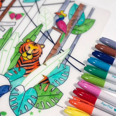 Set en silicone à colorier - jungle Multi-coloured 5 - vertbaudet enfant 