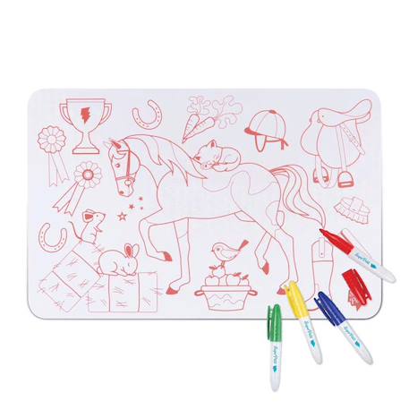 Set en silicone à colorier réversible - mini poney Multi-coloured 4 - vertbaudet enfant 